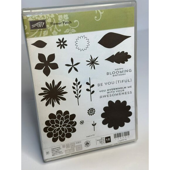 Pre-Owned Stampin’ Up! Flower Patch 18-Pcs Photopolymer Stamp Set Sale-A-Bration - Picture 4 of 6